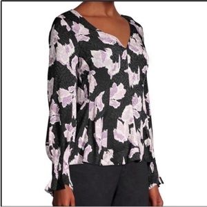 NEW Rebecca Taylor Ikat Blossom Silk Blouse Top Size 6